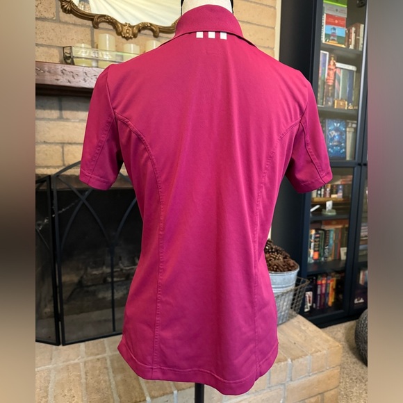 ADIDAS Pure Motion Medium Short Sleeve Golf Shirt Magenta Pink - Picture 4 of 10